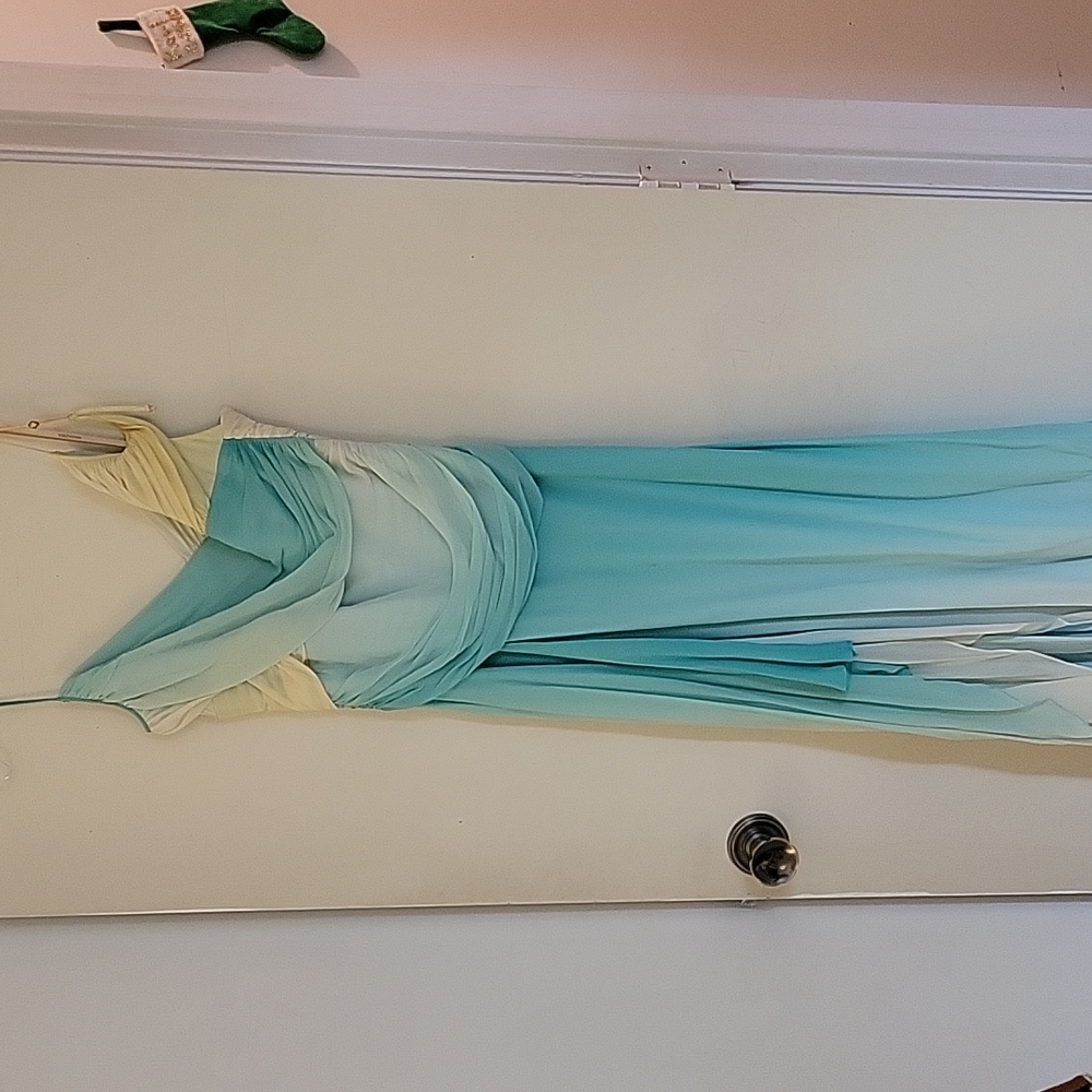 Chiffon, asymmetrical dress with slit